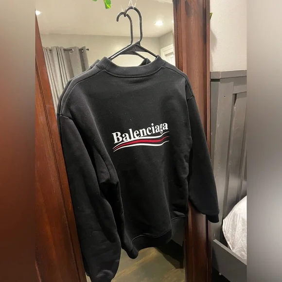 Balenciaga Black Campaign Logo Sweatshirt